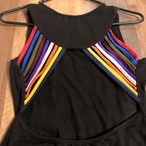 Black Open-Back Dress with Strappy Detailing